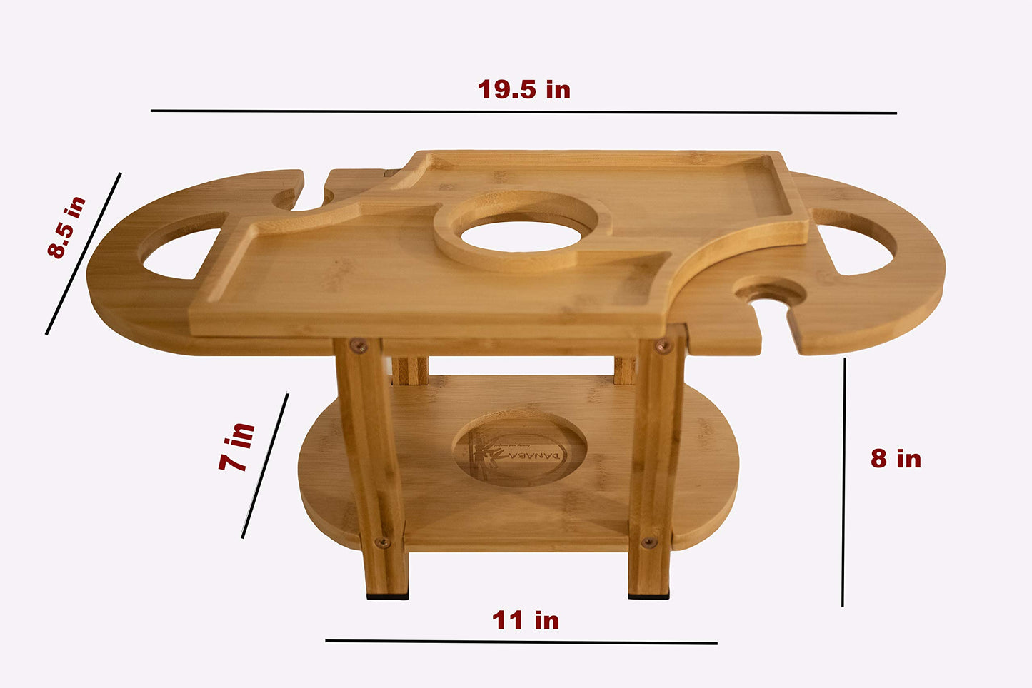 Bamboo Charcuterie Board - Holds 1 Wine Bottle